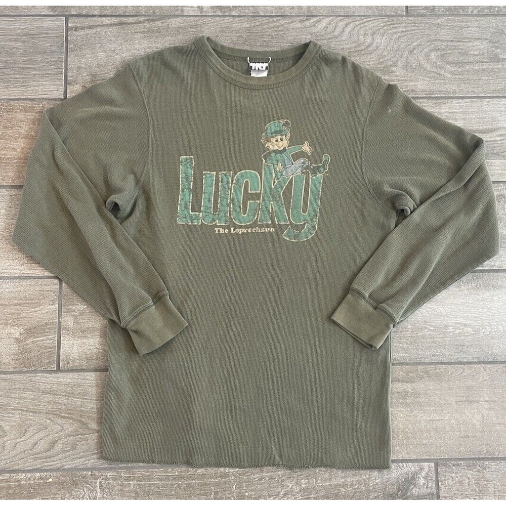 Vintage TNT Trau And Loevner Lucky Charms Leprechaun Long Sleeve Shirt Adult S M